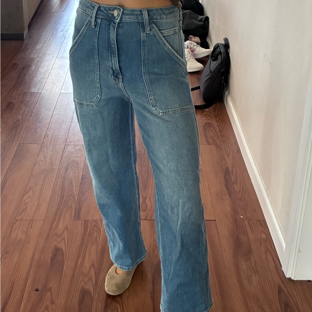 Just Black Denim Patch Pocket Wide Leg